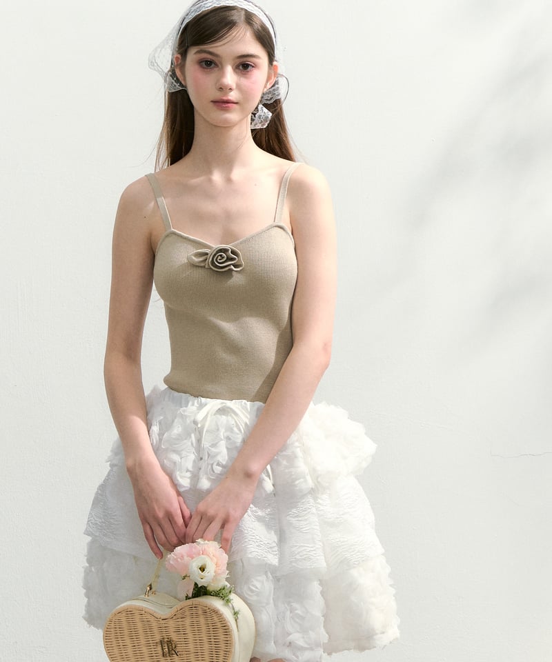 Rose motif knit camisole | Treat ürself