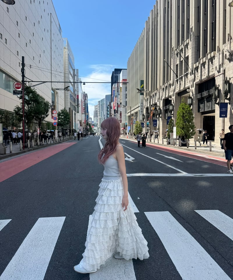 ★Rose Frantz★ See-through Layered Long Skirt (2色) girly lace dot long skirt | Treat ürself