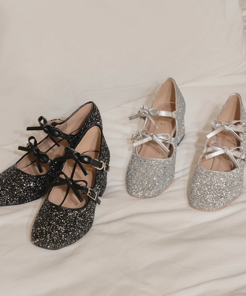 original ribbon glitter pumps (black) | Treat ü original ribbon glitter pumps (black) | Treat ü
