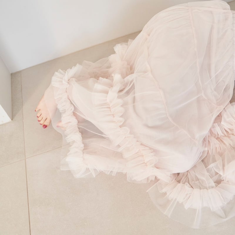 Ballerina” ribbon tulle skirt (baby pink) | Tr 