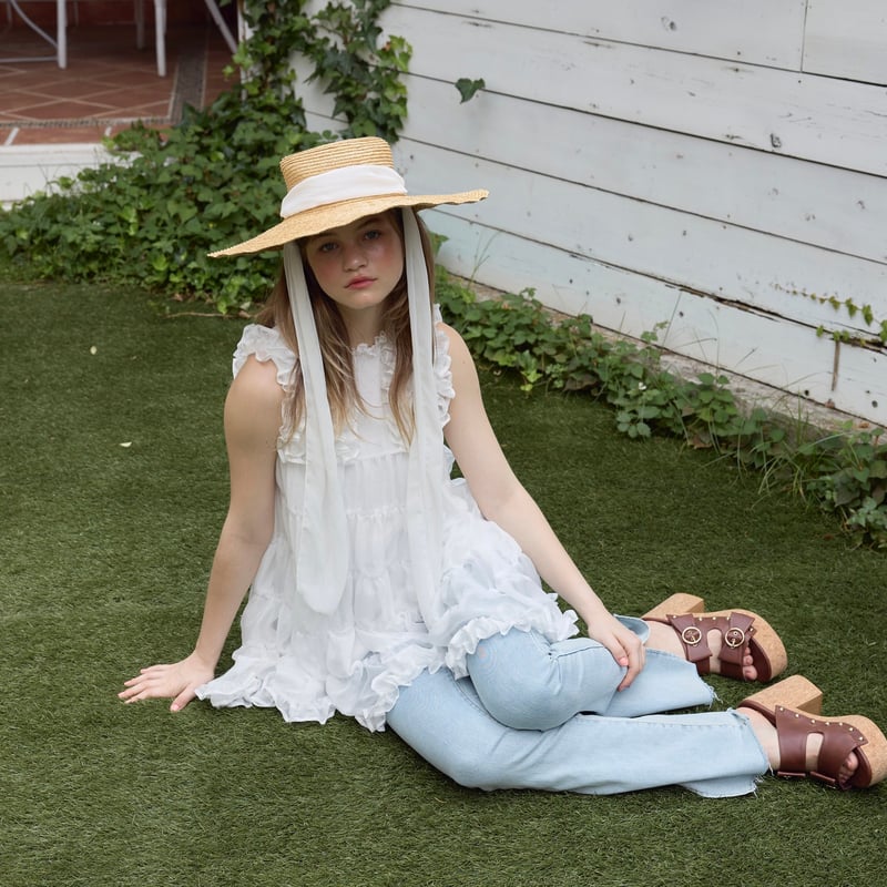 Sheer frill tiered dress (white) | Treat ürself
