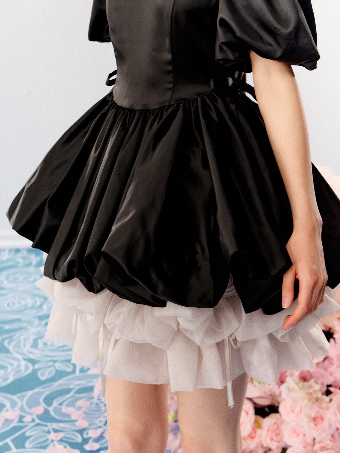 balloon bolero one piece/black