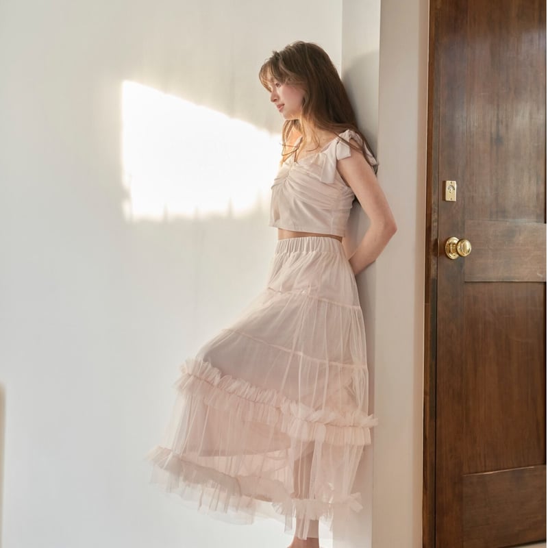 Ballerina” ribbon tulle skirt (baby pink) | Tr