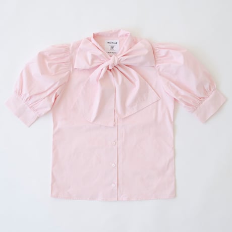 Kitten ribbon tie blouse (pink)