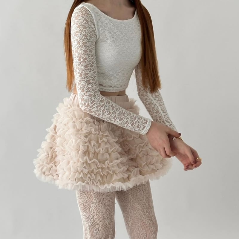 Ballerina” volume tulle balloon skirt | Treat  