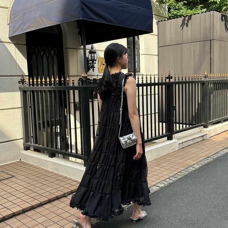 ワンピース Treat Urself / Sheer frill tiered dress TreatÜrself Sheer frill tiered dress