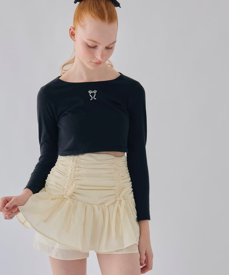 drawstring ribbon tiered skirt pants | Treat ür drawstring ribbon tiered skirt pants | Treat ür