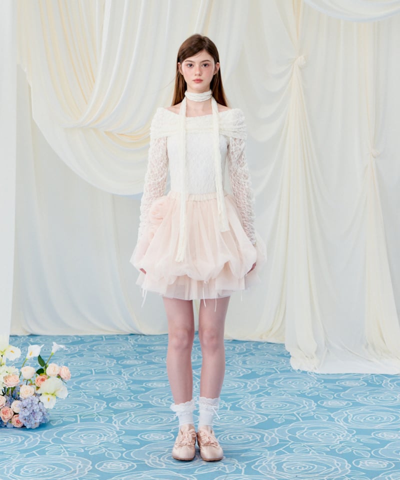 スカート Treaturself Rosemotifribbontulleskirt treatürself Rosemotif ribbon tulle skirt