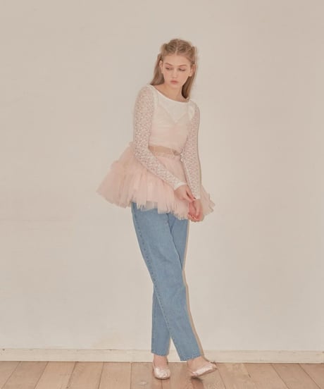 【2月上旬配送】"Ballerina" fairy tulle peplum tops (pink)