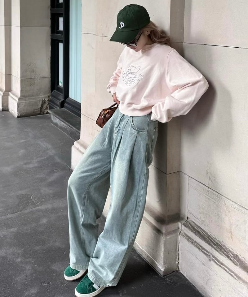 パンツ treat urself tuck loose denim pants tuck loose denim pants Treat Ürself