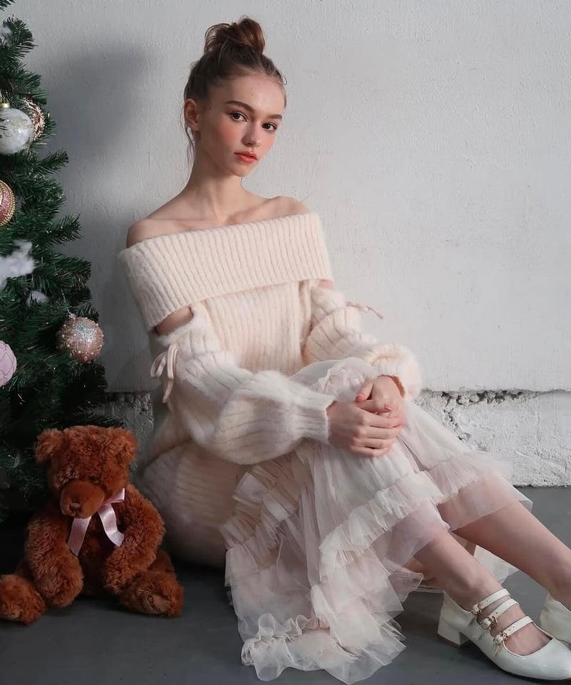 トリートユアセルフ soft girl knit like one-piece トリートユアセルフ soft girl knit like one-piece