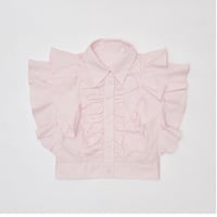 "Swan" frill sleeveless blouse (pink)