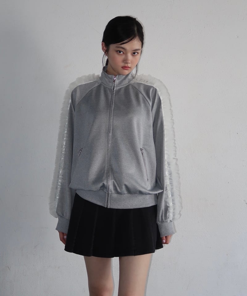 Treat Girl's tulle frill jersey(gray) | Treat ü Treat Girl's tulle frill jersey(gray) | Treat ü