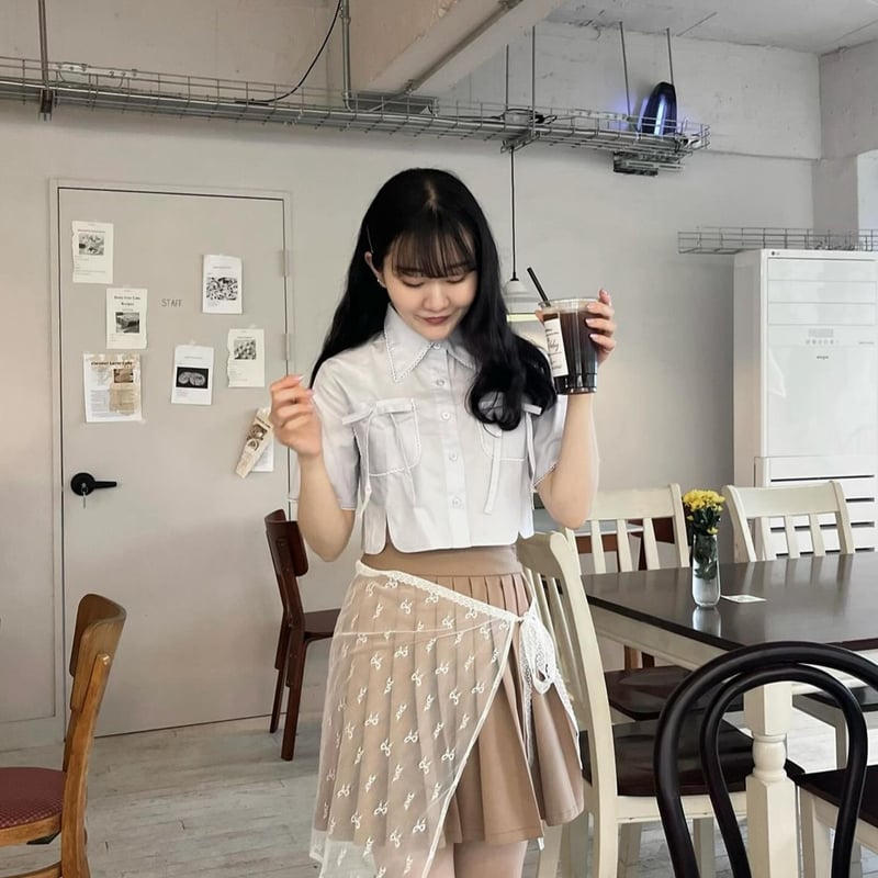 treat ürself バレエコアクロップドサマー ブラウス Treat ürself】バレエコアクロップドサマーブラウス