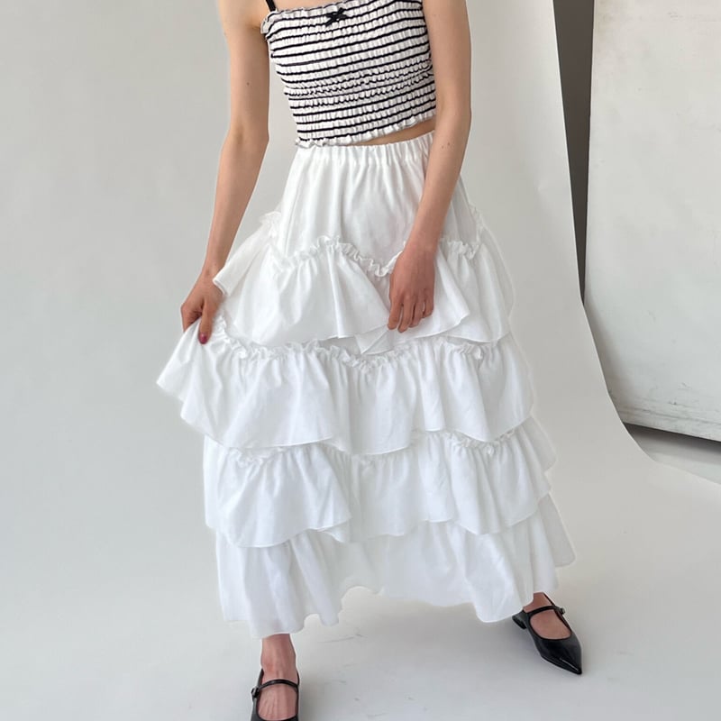 Ballerina pure tiered skirt (white)