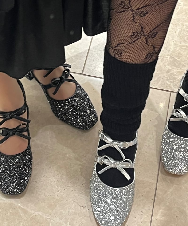靴 original ribbon glitter pumps (black) original ribbon glitter pumps (black)