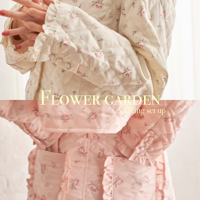 Flower garden” quilting set up (pink/off white
