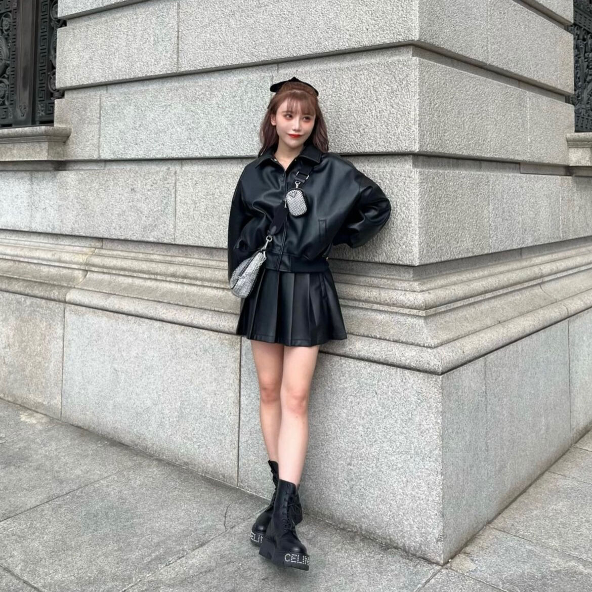 “mannish” leather mini skirt | Treat ürself