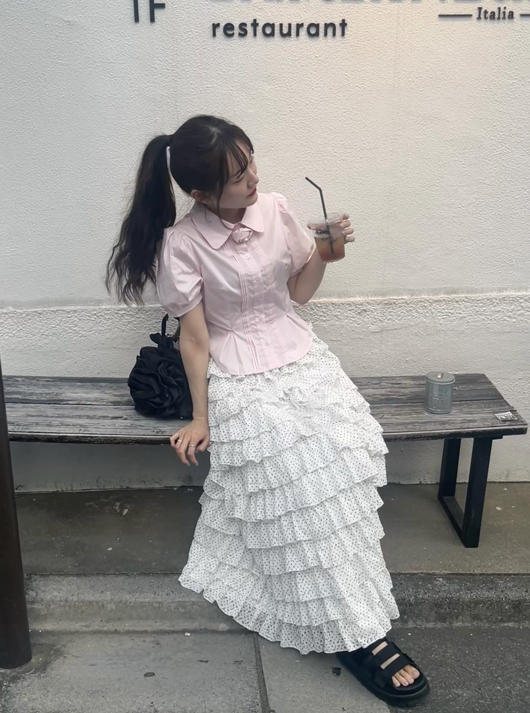 girly lace dot long skirt | Treat ürself