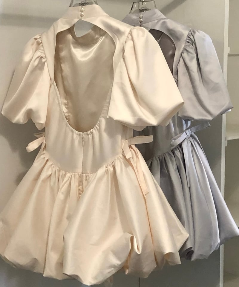 satin balloon peplum mini one-piece | Treat ürself satin balloon peplum mini one-piece | Treat ürself