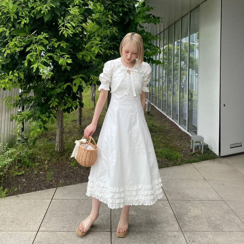 pium 白　ホワイト　コットンレースドールワンピース　量産　ピウム pium 白 ホワイト コットンレースドールワンピース 量産 ピウム