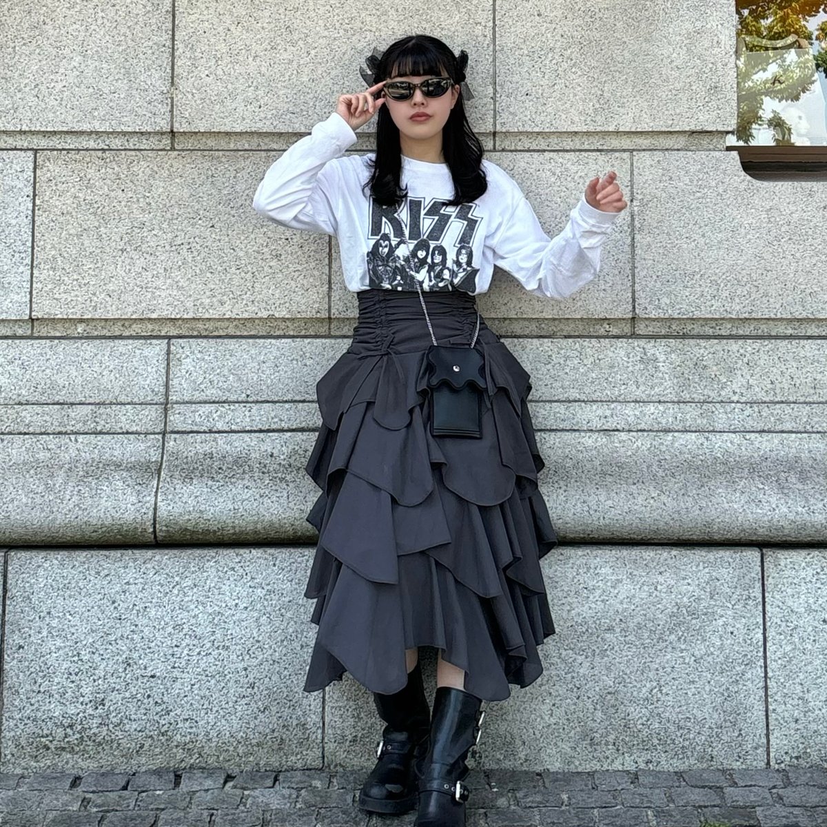 即発新品4y Dress skirt and its printed scarf