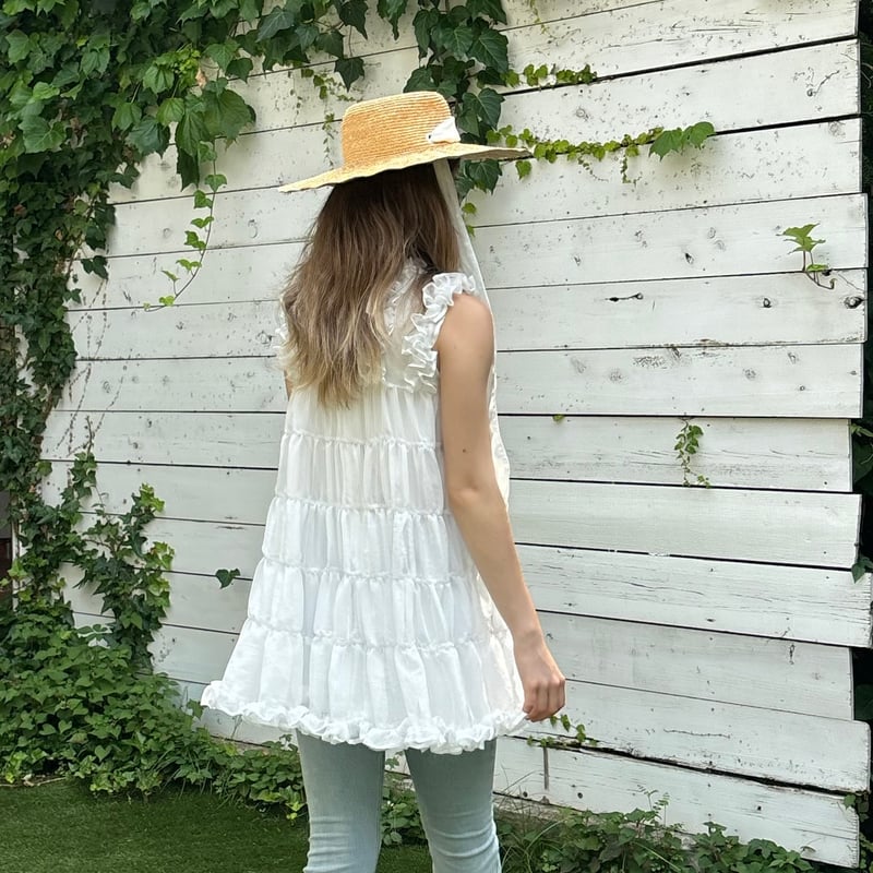 Treat ürself Sheer frill tiered dress