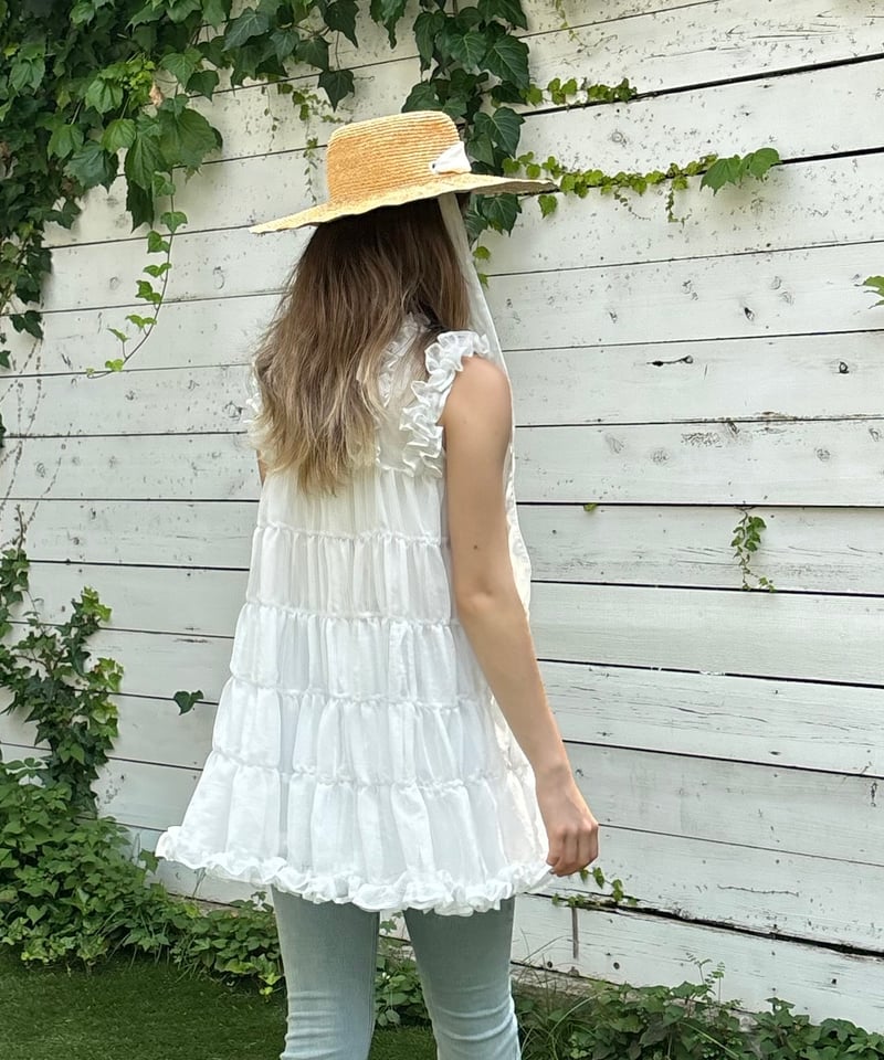 TreatÜrself Sheer frill tiered dress TreatÜrself Sheer frill tiered dress
