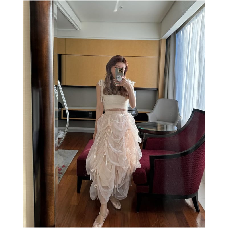 スカート Ballerina drawstring ribbon skirt スカート Ballerina drawstring ribbon skirt Ballerina