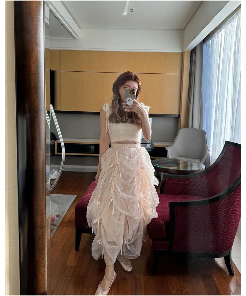 Ballerina” drawstring ribbon skirt (pink) | Tr Ballerina” drawstring ribbon skirt (pink) | Tr