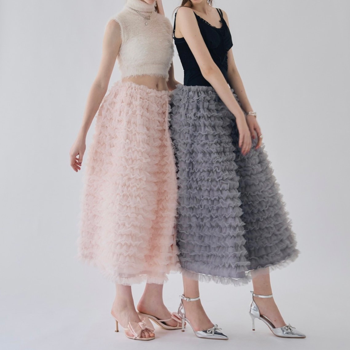 Ballerina” volume tulle long skirt | Treat ürself
