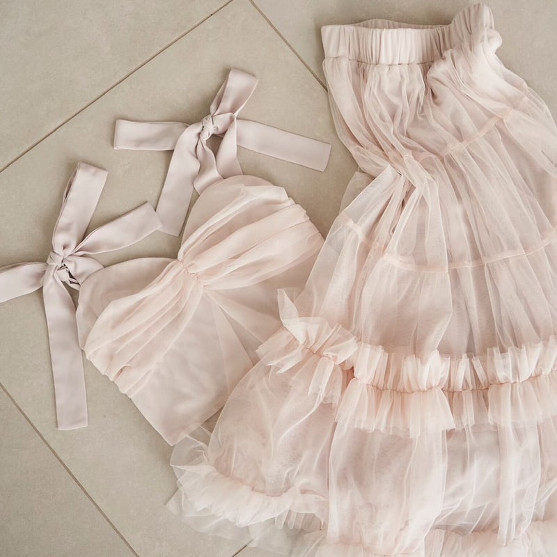 Ballerina tulle volume bustier black