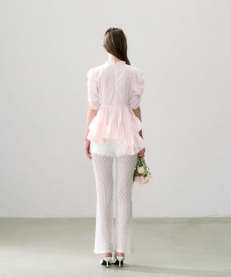 0X ファッション Treat Urself Twist Flare Pintuck Blouse