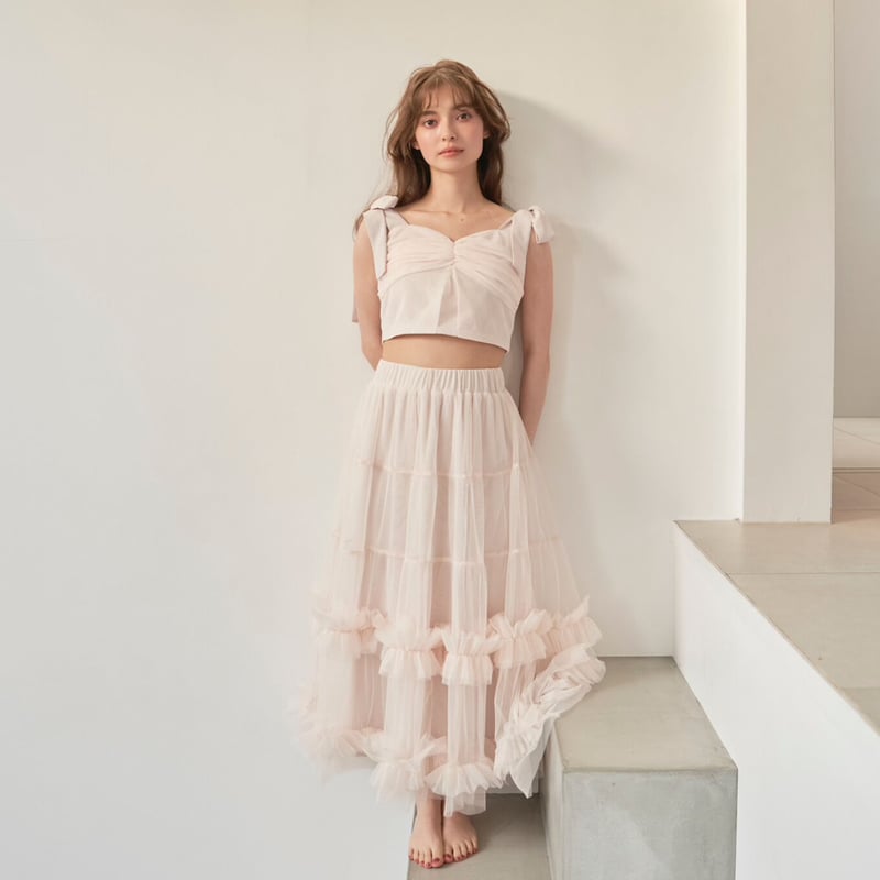 Ballerina tulle volume bustier black