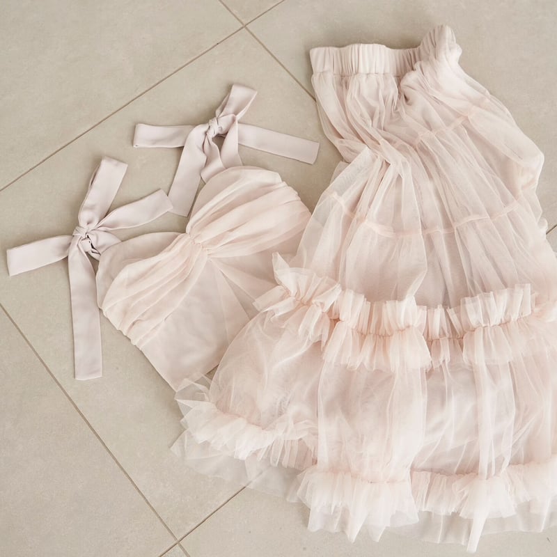 Ballerina” ribbon tulle skirt (baby pink) | Tr