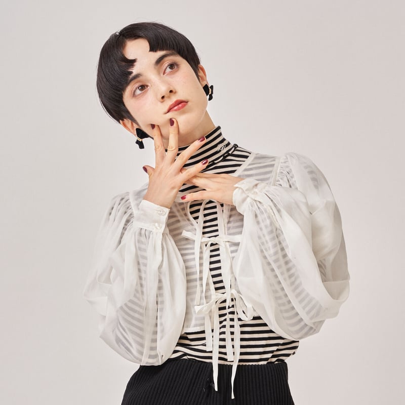 Butterfly” ribbon see-through tops | Treat ürself