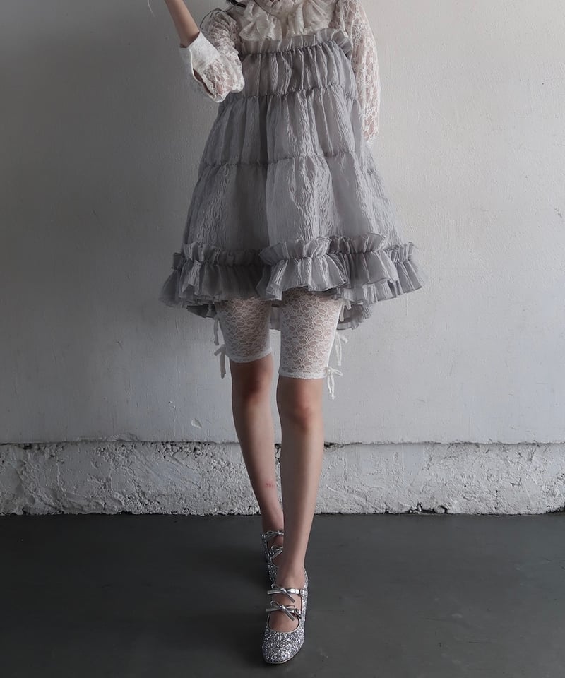 ワンピース Mmeeme Side lace smooth ribbon onepiece Mmeeme Side lace smooth ribbon onepiece