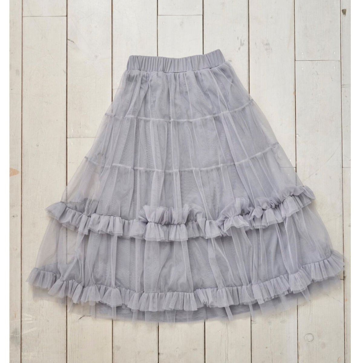 ballerina ribbon flare skirt(white)