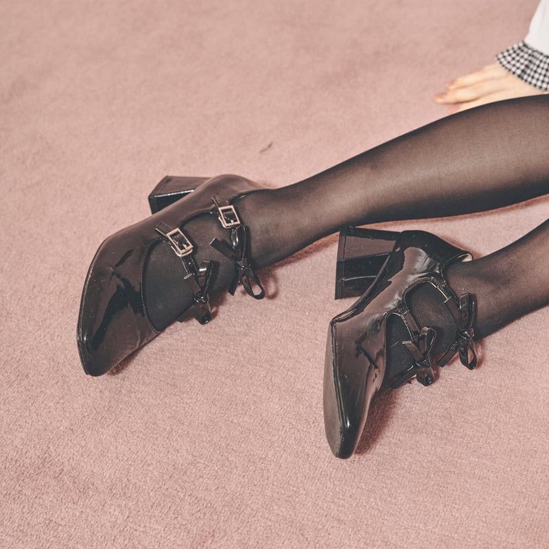 original ribbon girly pumps(black) | Treat ürself