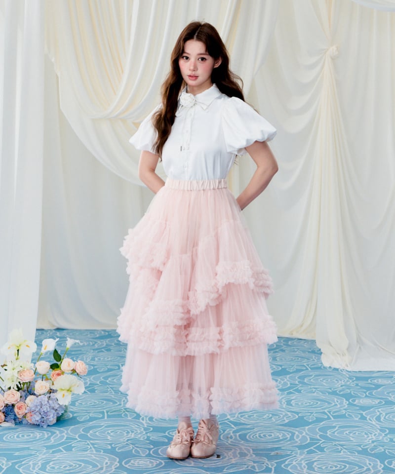 Treatürself バレリーナボリュームチュールバルーンスカート Ballerina” blooming tulle skirt (pink) | Trea
