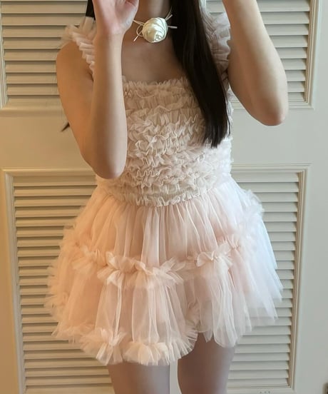 【2月上旬配送】"Ballerina" fairy tulle peplum tops (pink)
