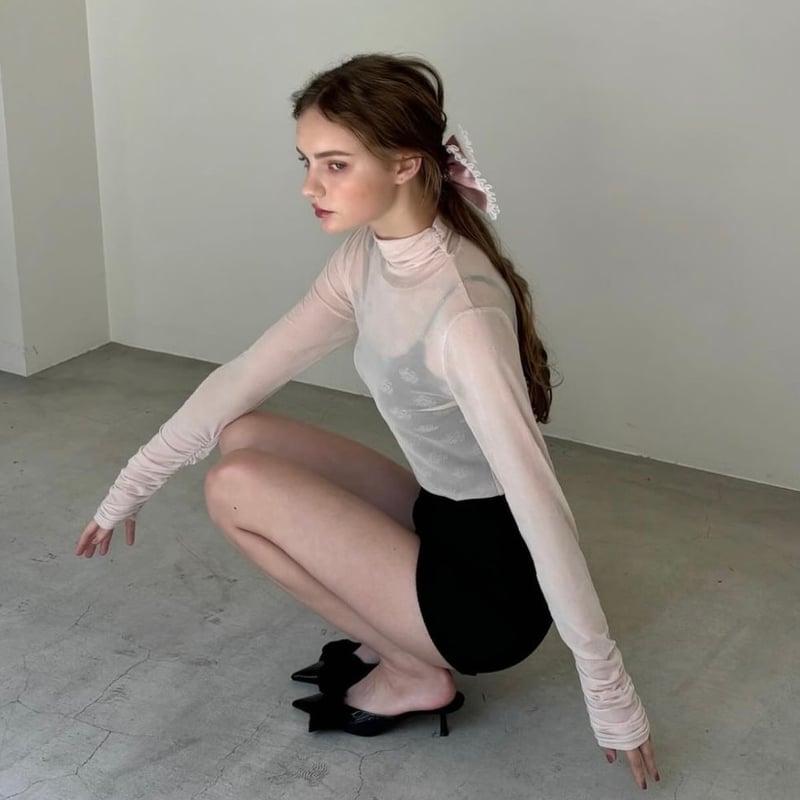 【Treat Ürself／pink】sheer tops Treat Ürself sheer tops