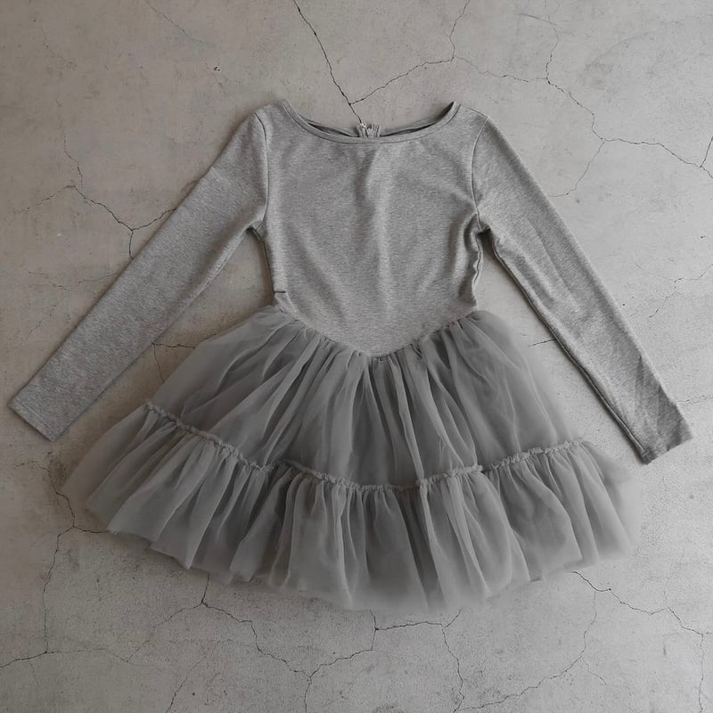 Ballet docking tulle mini dress gray