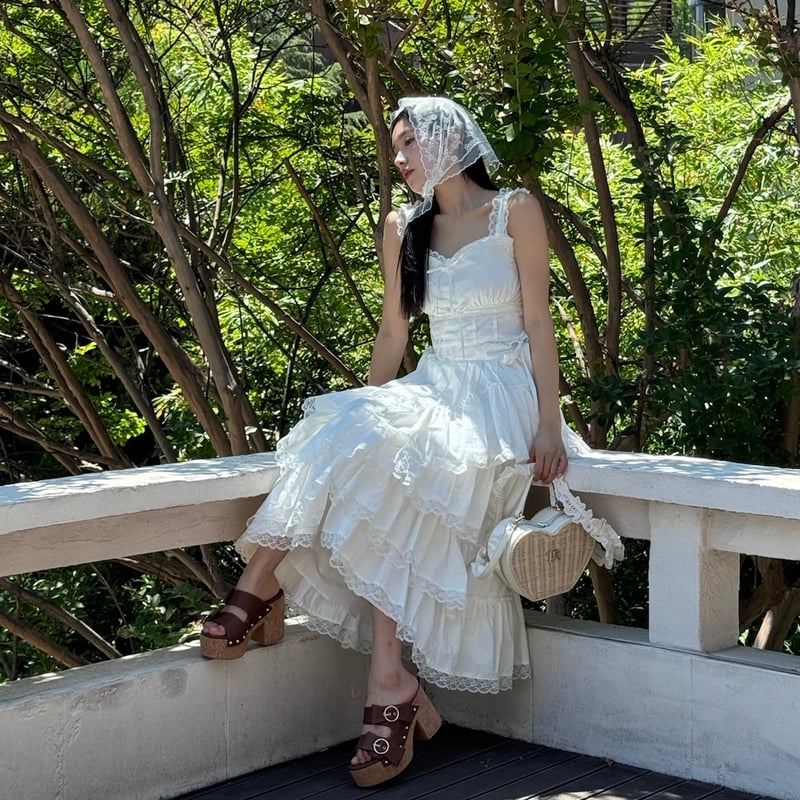 treatürself Angel ribbon asymmetry skirt