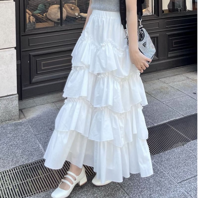 Ballerina pure tiered skirt (white) | Treat ür