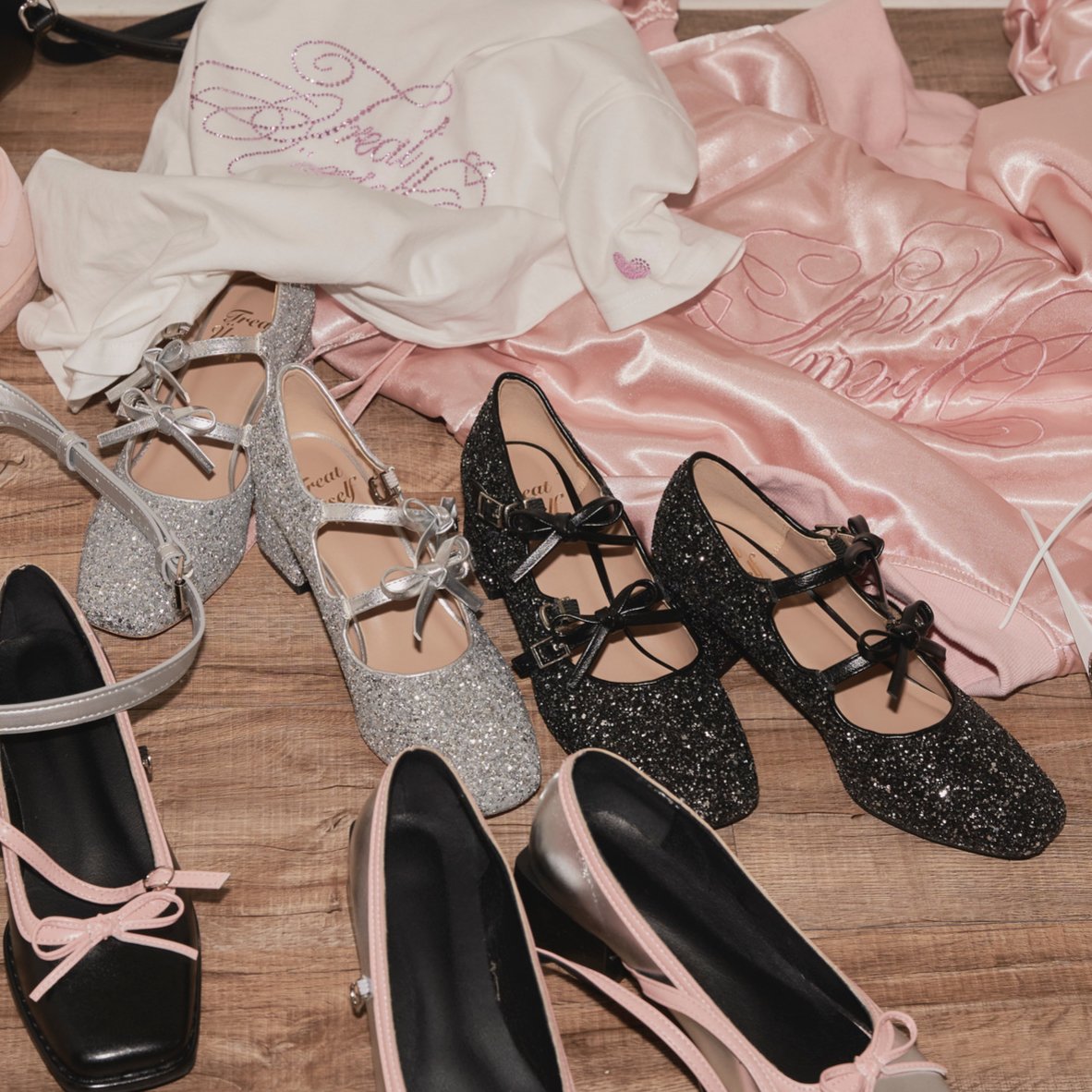 original ribbon glitter pumps (black) | Treat ü original ribbon glitter pumps (black) | Treat ü