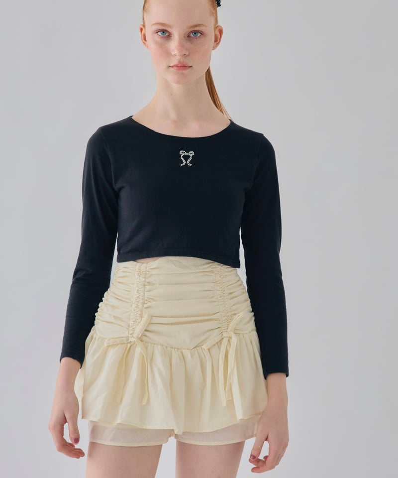 drawstring ribbon tiered skirt pants | Treat ür drawstring ribbon tiered skirt pants | Treat ür