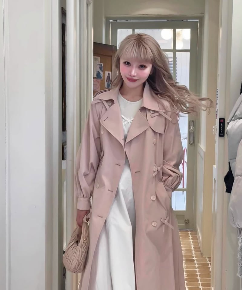 ジャケット・アウター Girly ribbon trench coat treat urself Treat Ürself Girly ribbon trench coat