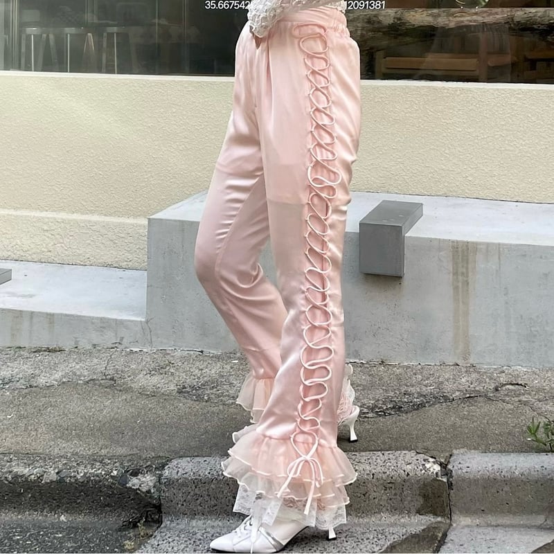 Roen lace up flared pants ifsixwasnine