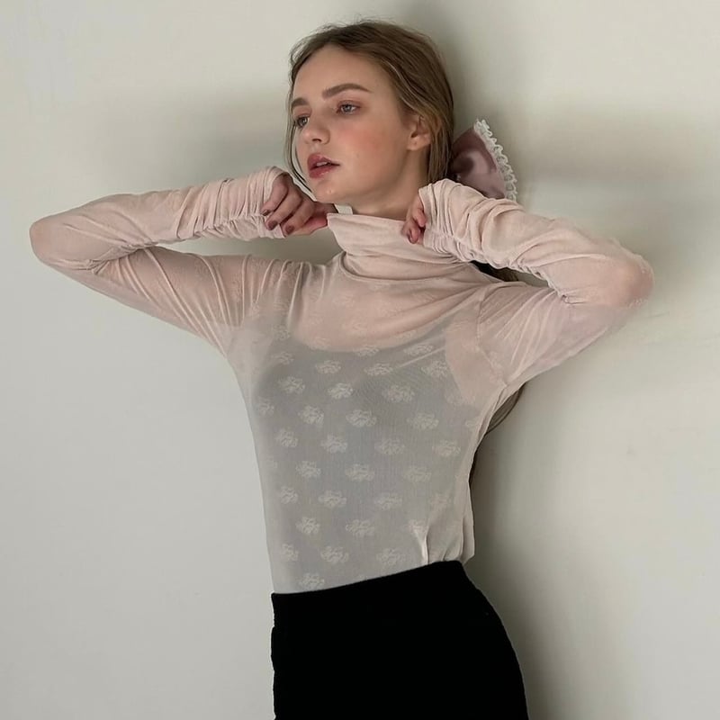 Treat Ürself sheer tops pink 2点